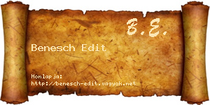 Benesch Edit névjegykártya