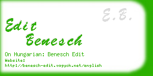 edit benesch business card